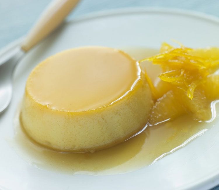 Flan 'light' de naranja