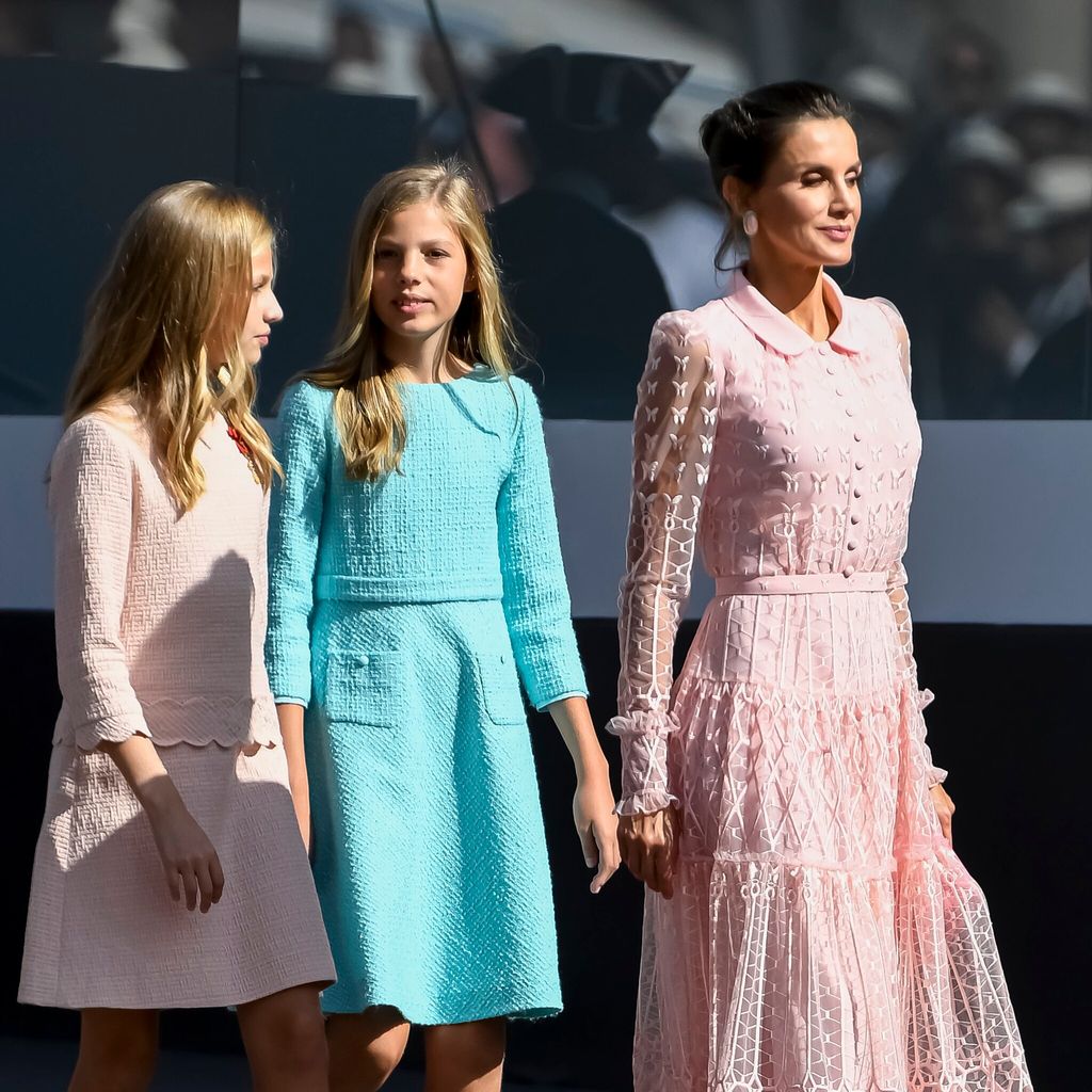 spanish royals attend the national day military parade