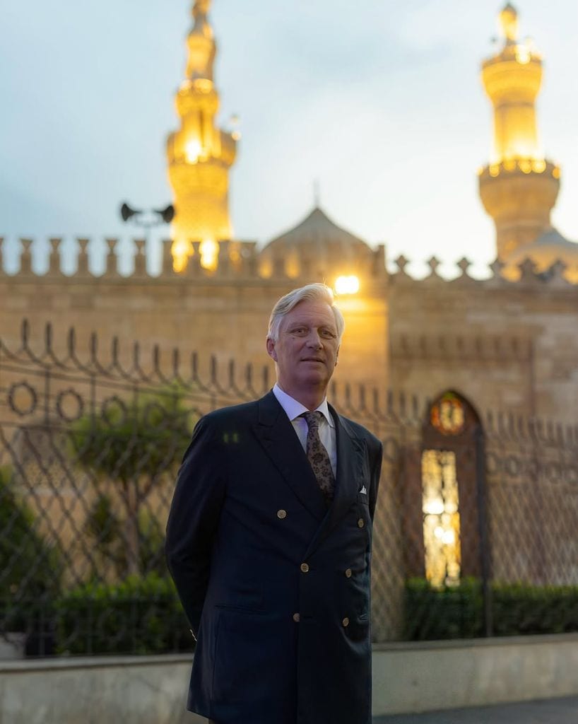 Antes de la inauguración esta noche del Gran Museo Egipcio de El Cairo, el Rey Felipe de Bélgica se reúne con el Gran Imán de la Mezquita de Al-Azhar, un destacado líder espiritual e intelectual del mundo suní 

