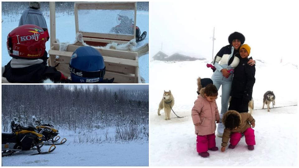 La familia disfrutó al máximo de sus días entre la nieve