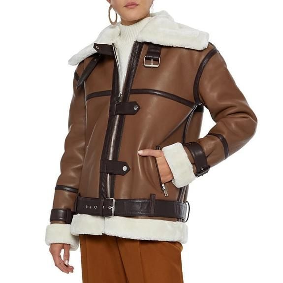 kat belted shearling jacket de walter baker