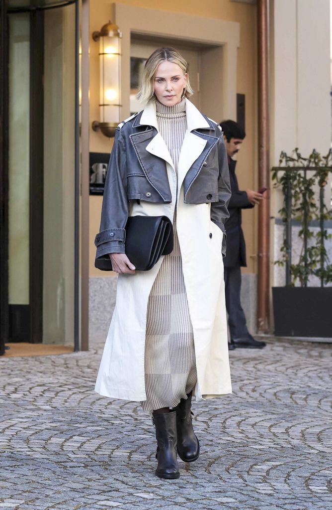 Charlize Theron en Milán en el marco de los Juegos Olímpicos.
