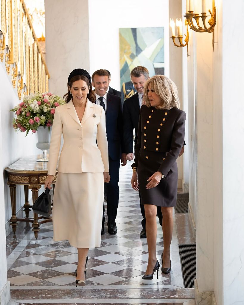 Los Reyes de Dinamarca en el Palacio del Elíseo durante la visita de Estado de abril 2025