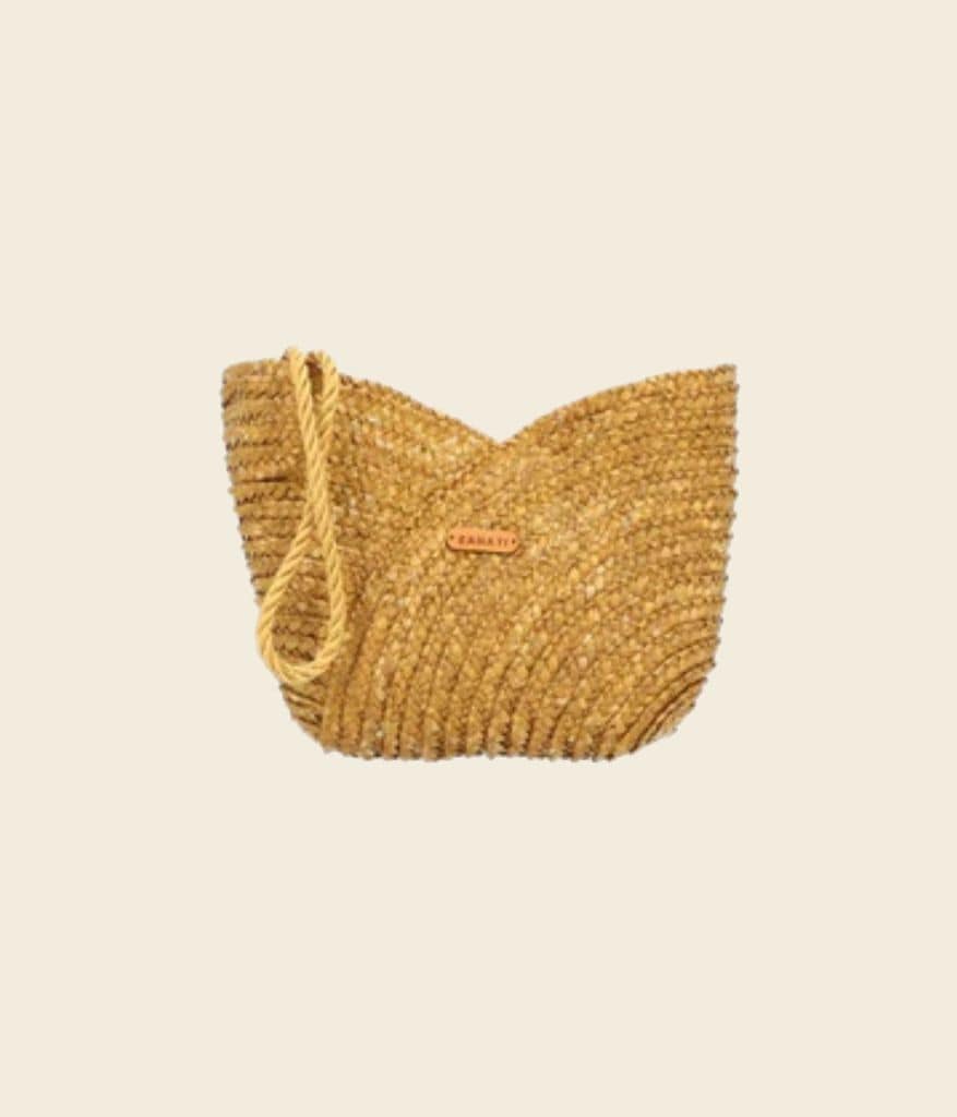 Bolso de paja dorado de Zahati
