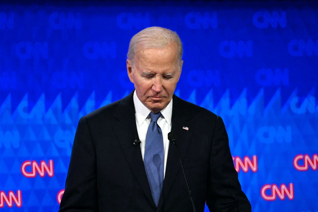 Joe Biden durante el debate presidencial contra Donald Trump el 27 de junio de 2024