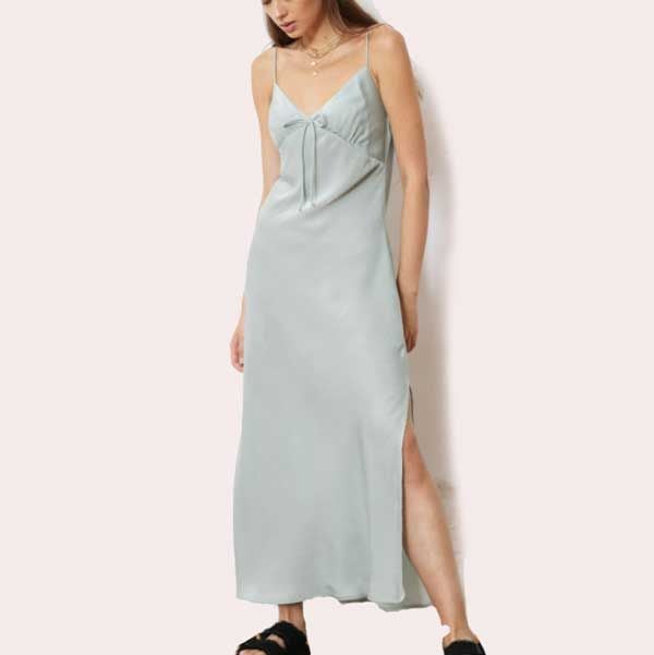 vestido lencero azul