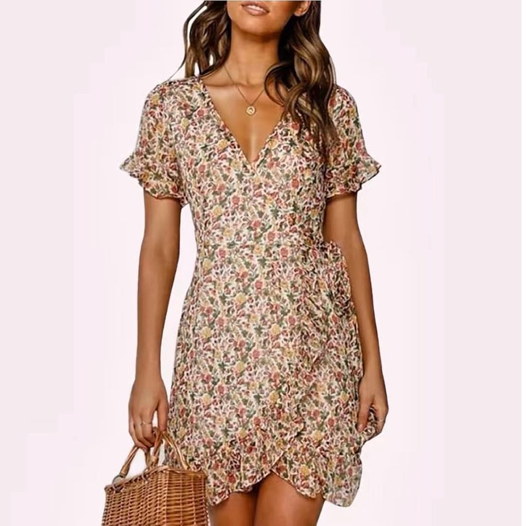 Vestido floral con volantes de Amazon