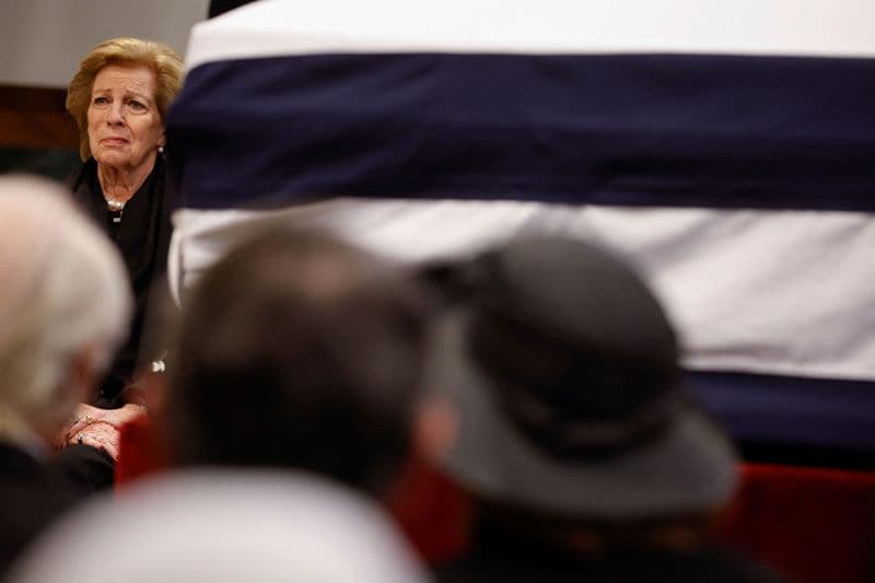 Ana María de Grecia en el funeral de su marido