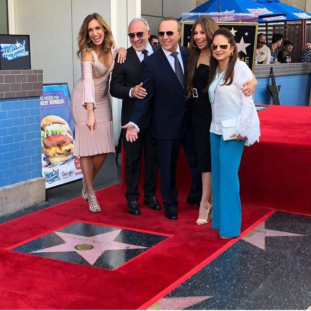 Thalía, Lili Estefan, Tommy Mottola, Emilio Estefan, Gloria Estefan