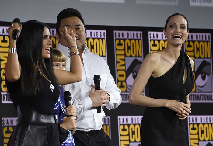 Angelina Jolie y Salma Hayek en la Comic Con
