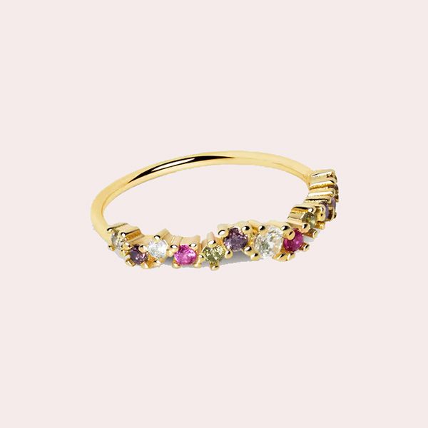 Anillo Estellar Colors de Plata Bañada en Oro Singularu