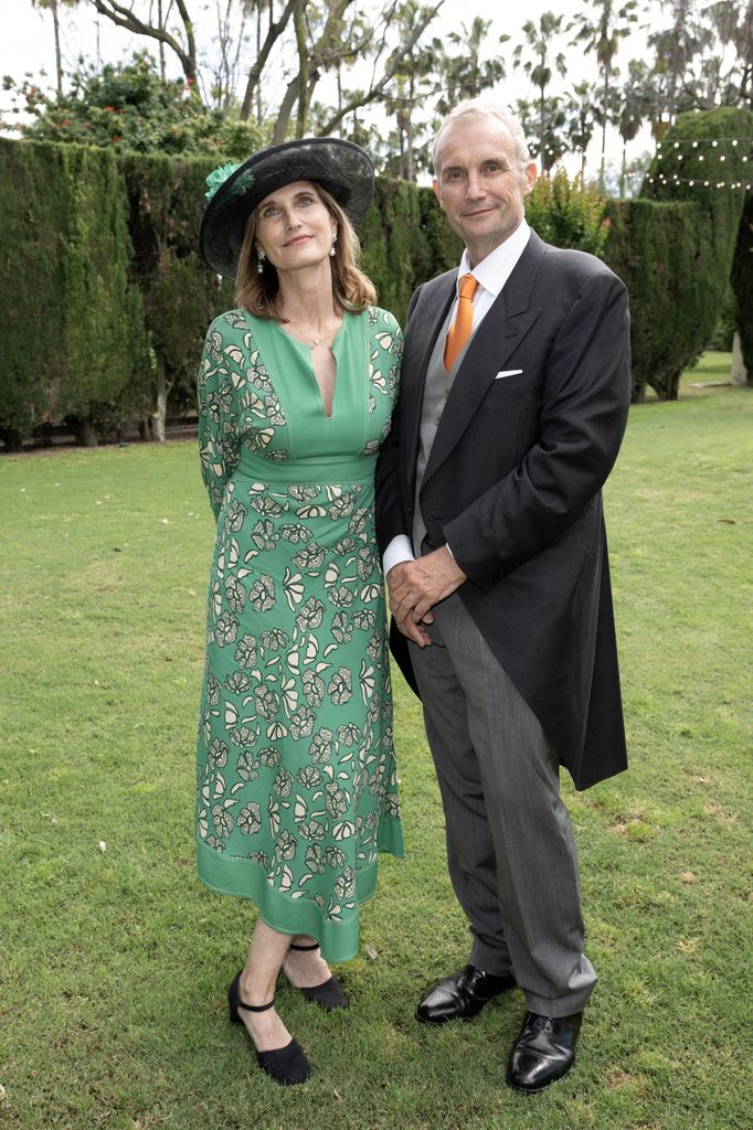Comtesse Elena Farini de Orleans-Borbon  et Comte Gerardo Farini de Orleans-Borbon Mariage du Prince Alonso dâOrlÃ©ans-Bourbon & Charlotte de Liedekerke de Pailhe au Palais Finca el Botanico, le 3 mai 2025 Ã  SanlÃºcar de Barrameda, Espagne.  Photo David NIVIERE