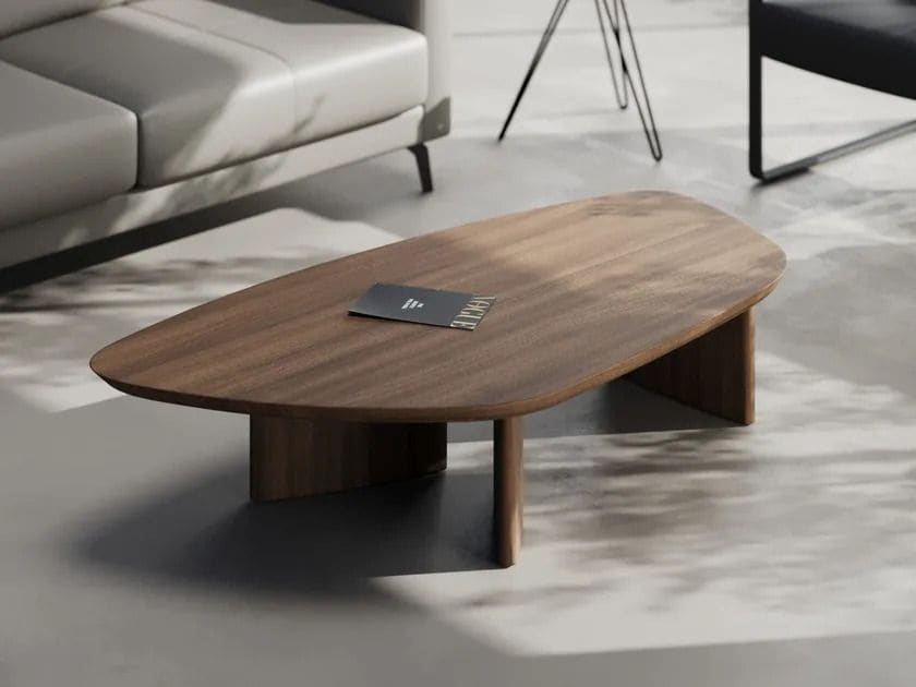 Mesa de madera de formas orgánicas