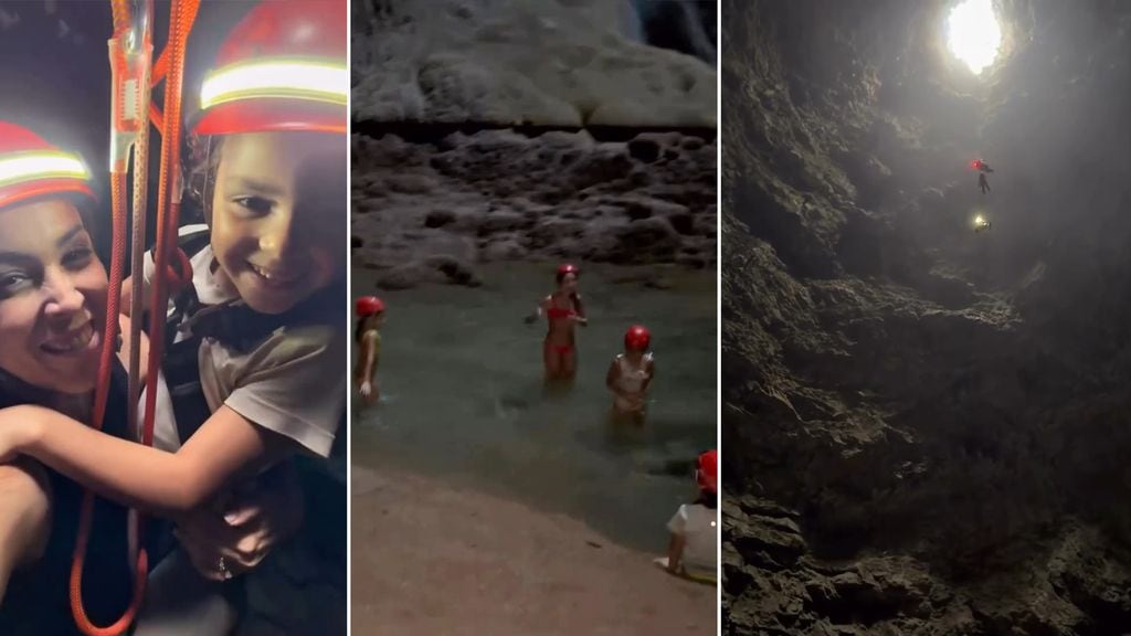 Jacky Bracamontes compartió esta gran aventura con sus hijas dentro de una cueva