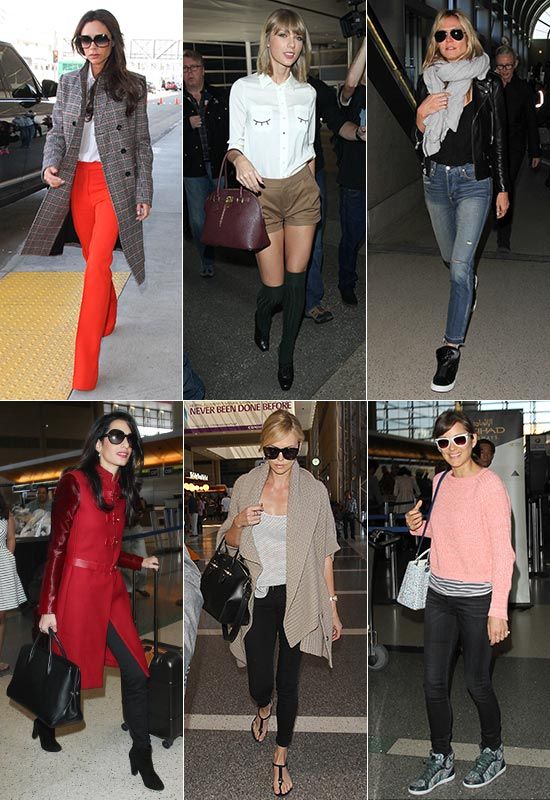 01 Victoria Beckham

Aunque desde hace algún tiempo ha incluído el calzado plano en su dress code, sigue siendo normal verla subida a unos buenos tacones. Y la diseñadora y cantante no renuncia a ellos ¡ni para viajar! En este caso, los combina con unos pantalones naranjas, una blusa blanca y un abrigo de estampado de Gales. 
