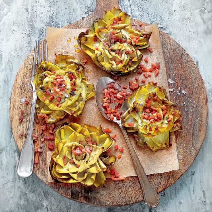 Alcachofas con jamón.