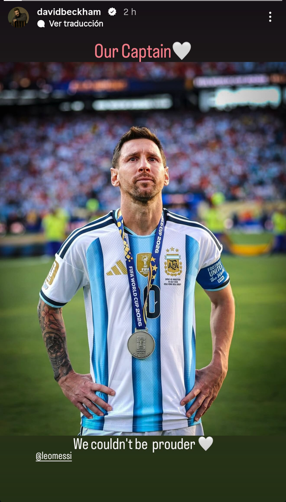 David Beckham compartió esta foto junto a un mensaje para Messi.