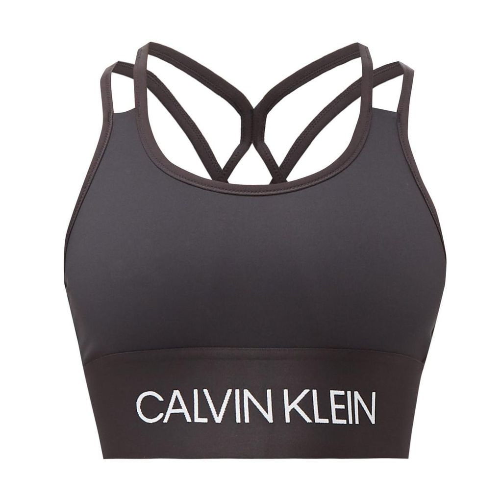 logo jacquard stretch jersey sports bra de calvin klein performance