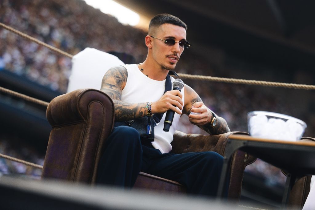 El futbolista durante su momento en el gran evento