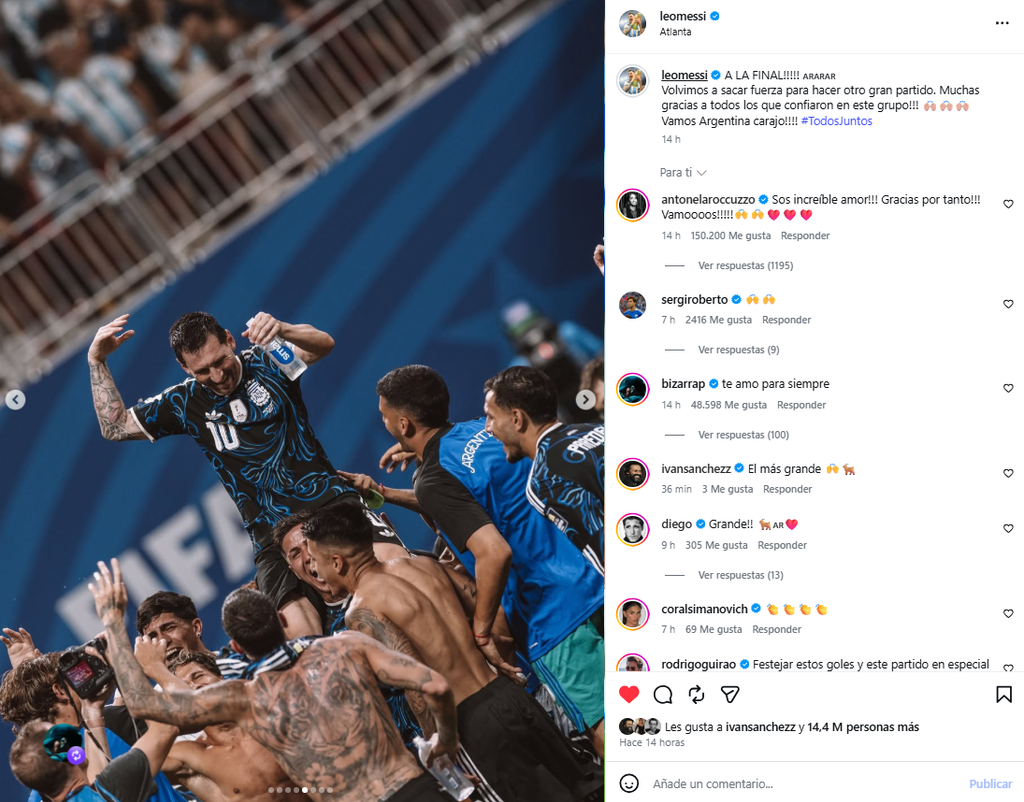 El mensaje de Antonella Roccuzzo a Messi: "Sos increíble amor!!!