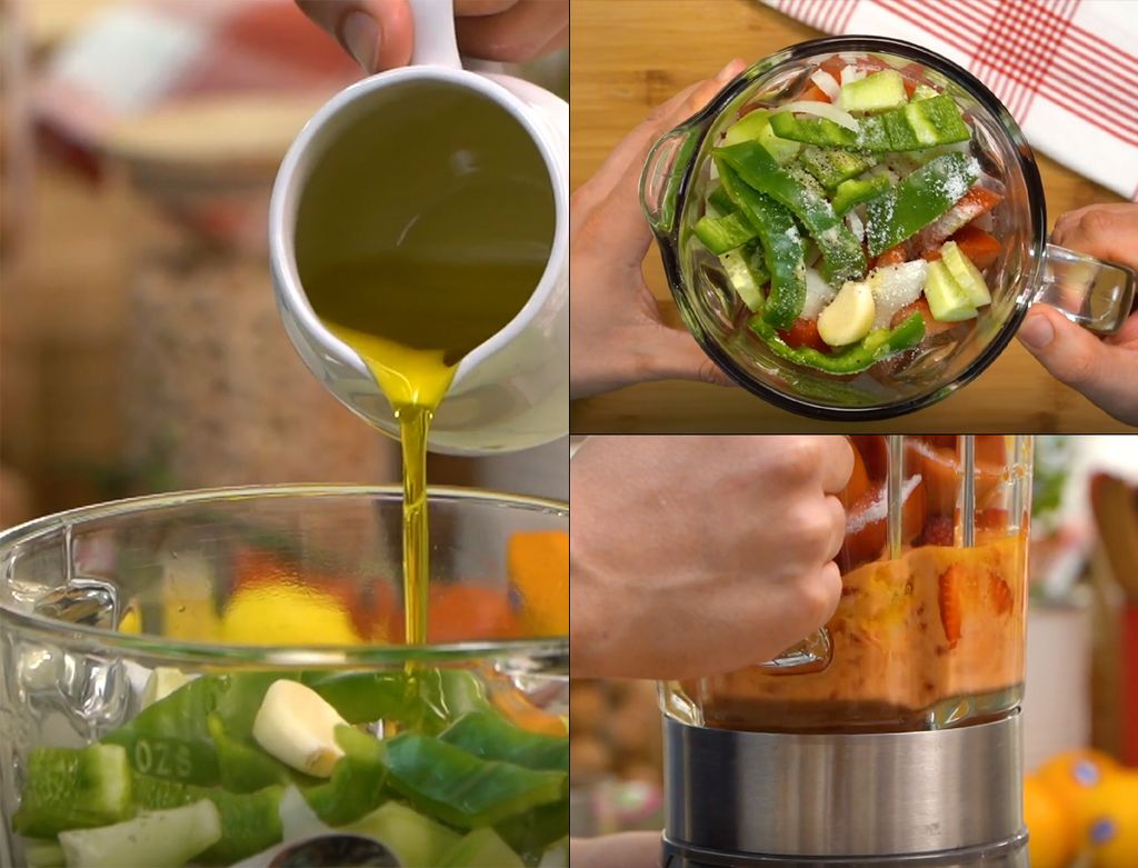 En pocos minutos tendrás listo este rico y sencillo gazpacho. 