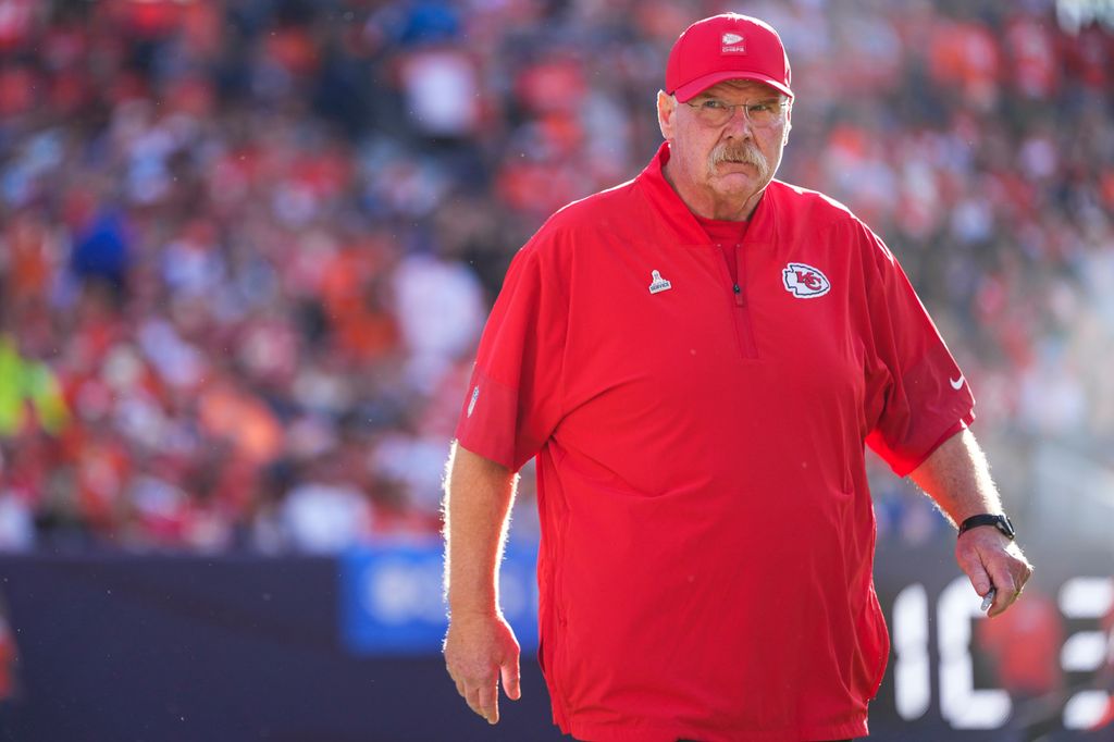 Andy Reid en un partido de la NFL