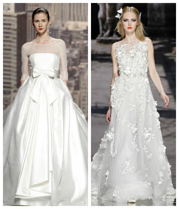 Vestido de novia de Rosa Clará, con lazo al frente.
