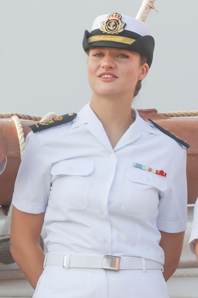 Princess Leonor de Borbon arriving to Gijon on board Juan Sebastian Elcano in Gijon on Thursday 3 July 2025.