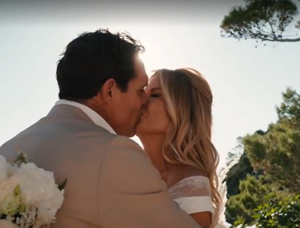 Así fue el bonito beso de los novios en televisión