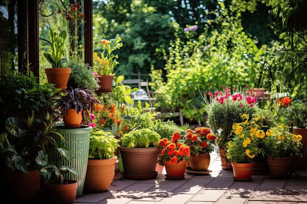Plantas en la terraza