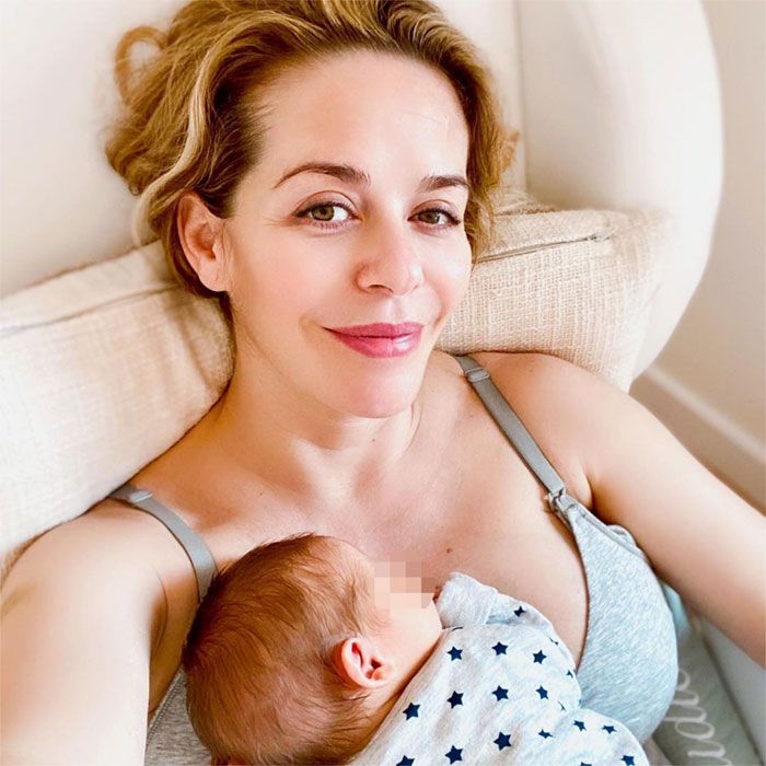 María Adánez con su hijo