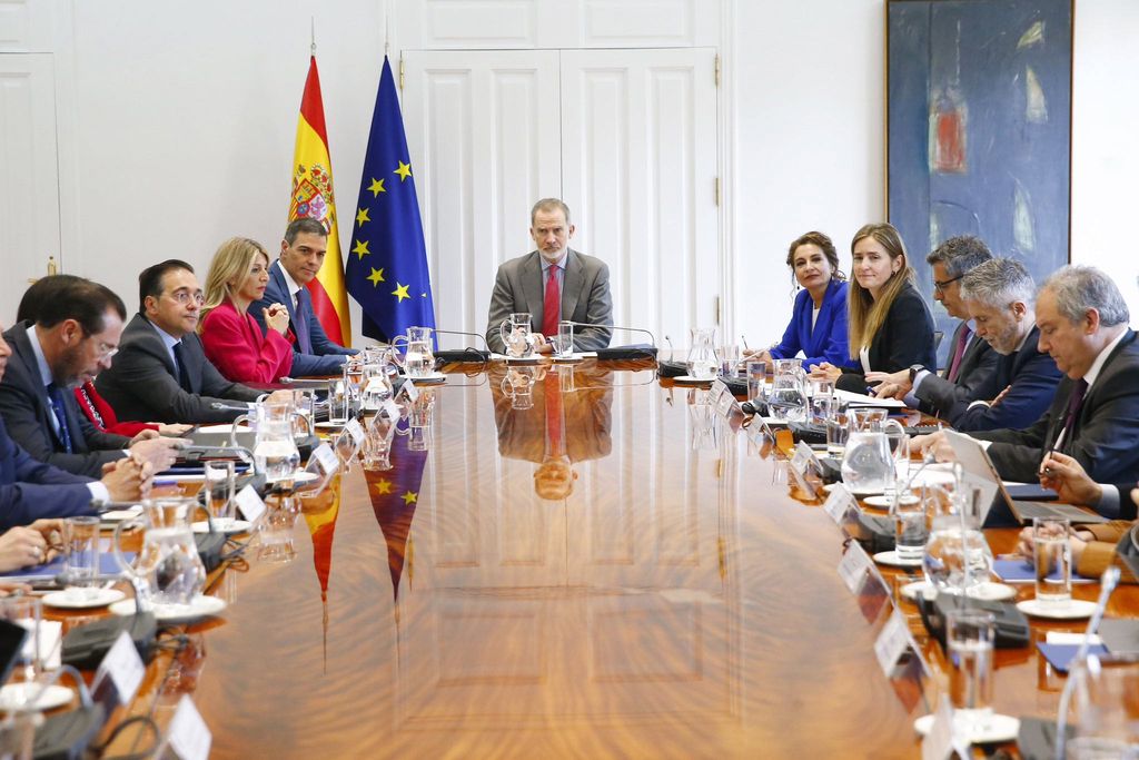 El rey Preside en el Placio de la Moncloa la reunión del Consejo de Seguridad Nacional 