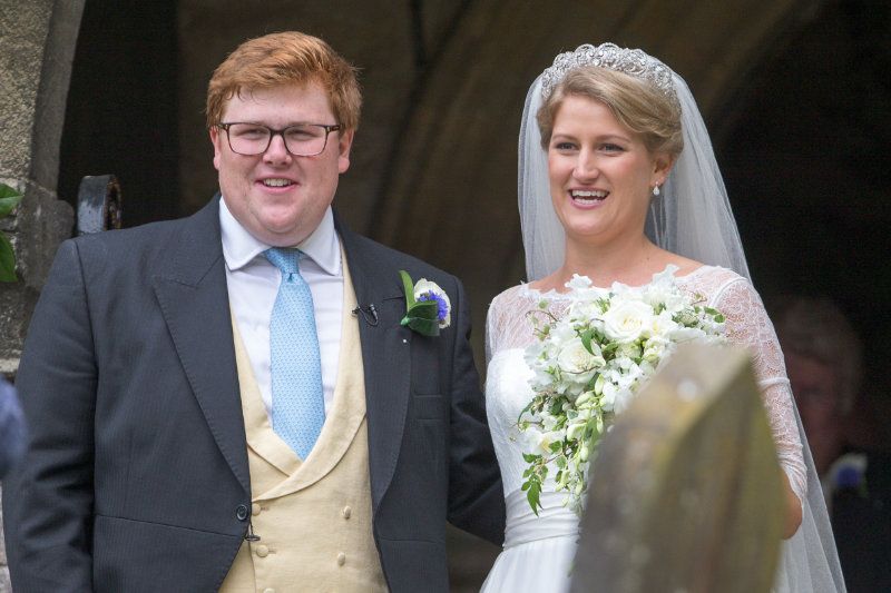 Celia McCorquodale el día de su boda con George Woodhouse
