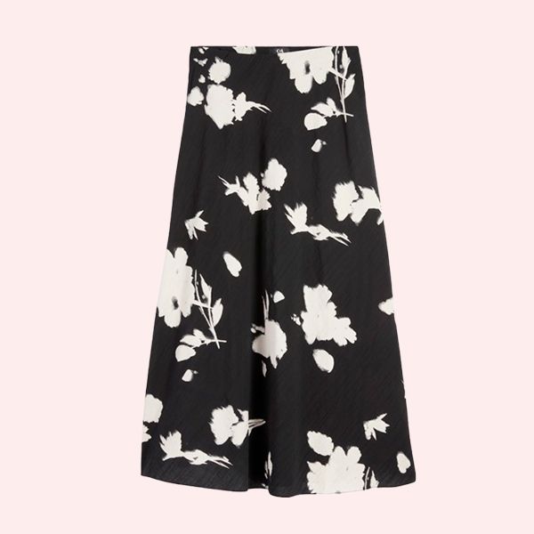 Falda midi de flores