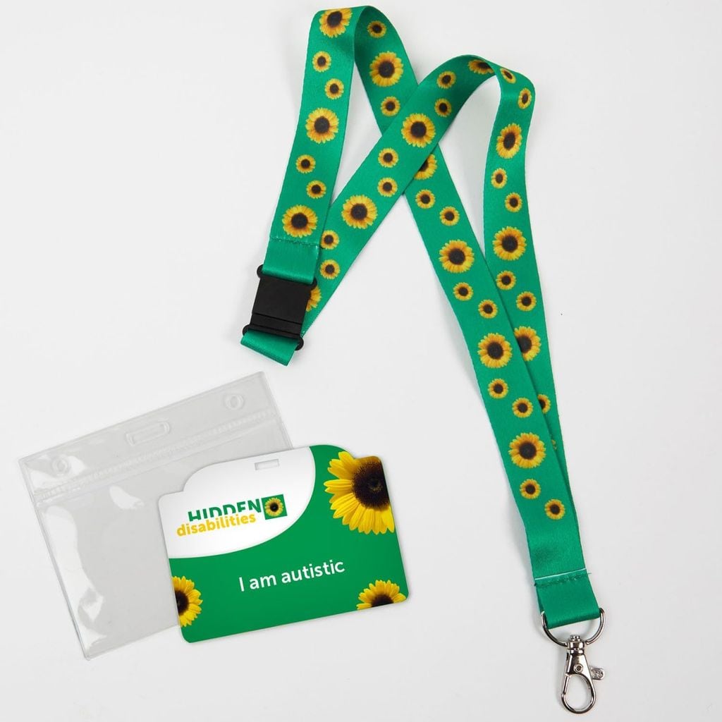 Collar de girasoles para discapacidad invisible