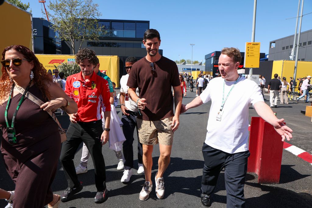 Courtois llega al Madrind después del encuentro de ayer del Real Madrid
