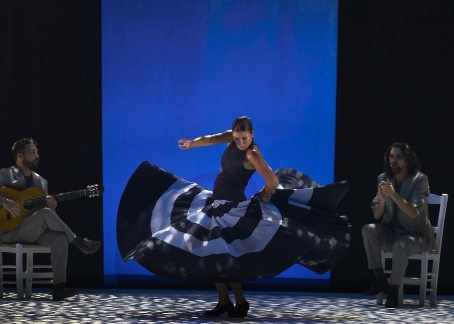 Inés Domecq, en el Teatro de la Maestranza de Sevilla durante el estreno de Infinita, el nuevo espectáculo de Sara Baras.