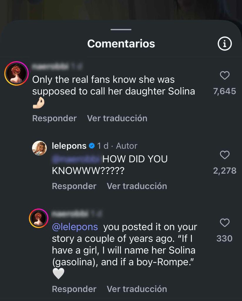 Lele Pons se asombró de cómo sus fans recordaron que ella quería ponerle a su bebé el nombre de Solina, en honor al tema 'Gasolina'.