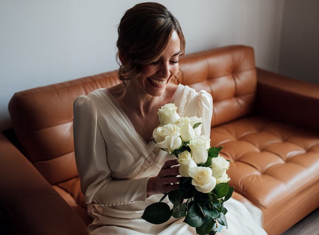 Ramo de novia de rosas blancas