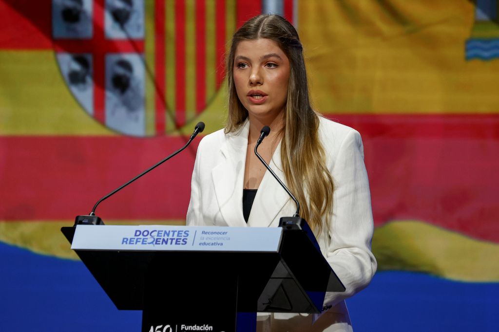 La infanta Sofía durante su primer discurso oficial