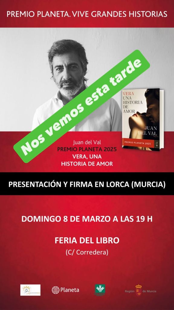 Juan del Val en la Feria del Libro de Lorca con su libro 'Vera, una historia de amor'