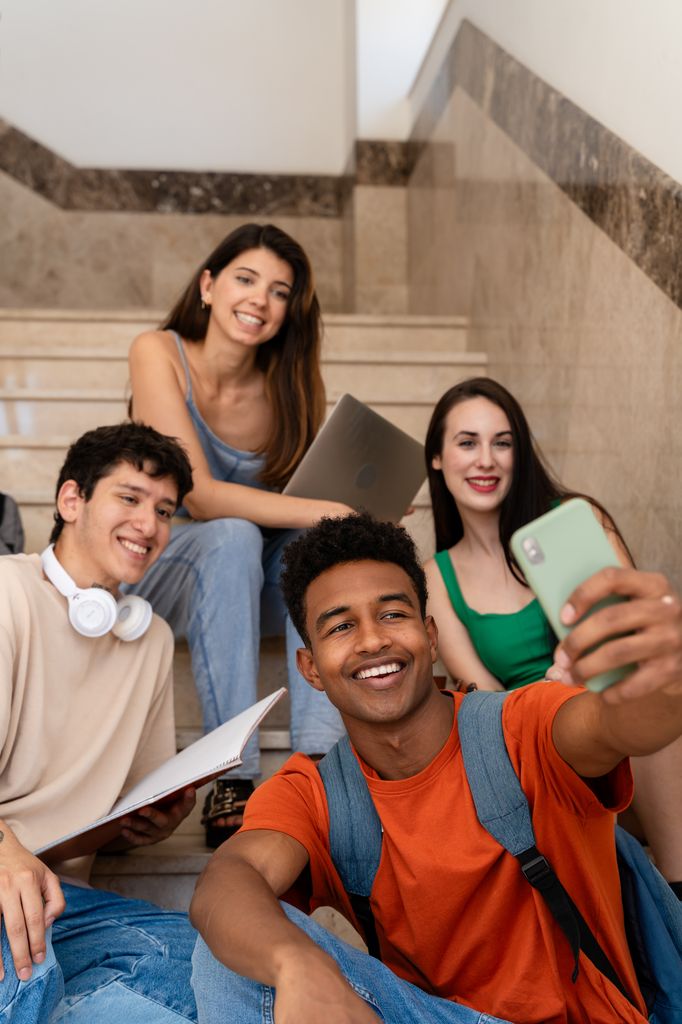 amigos selfie