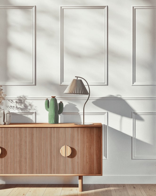 Pared con paneles de madera