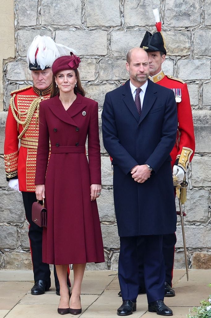 Los príncipes de Gales recibiendo al presidente de los Estados Unidos, Donald Trump y la primera dama Melania en el castillo de Windsor