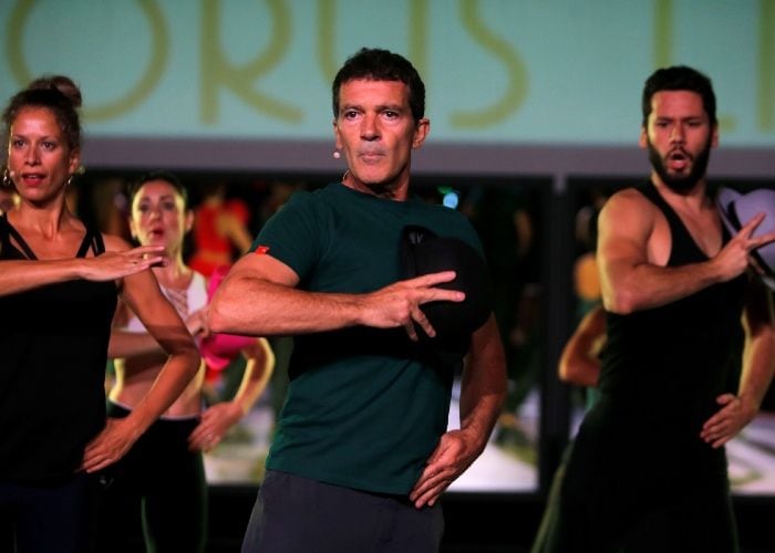 Antonio Banderas ensayando 'A Chorus Line' junto a Fran del Pino