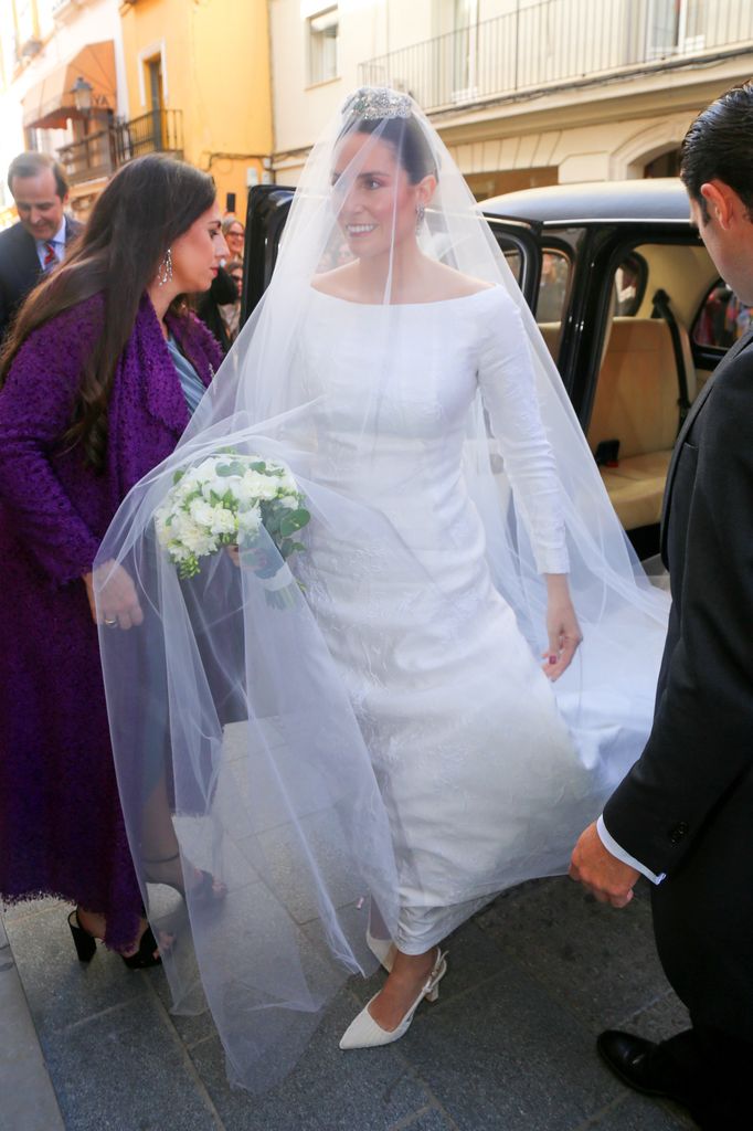 María Eugenia González-Serna, a su llegada a la iglesia