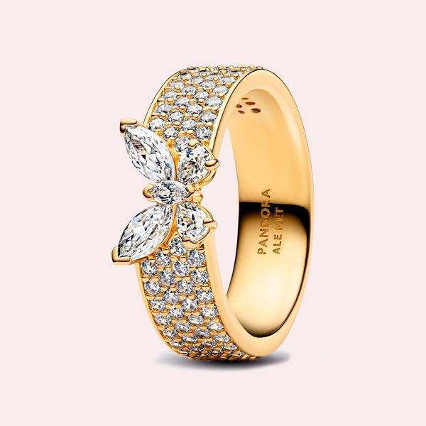 Anillo Ancho Mariposa Brillante