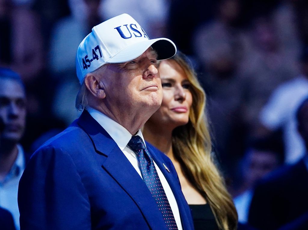 Donald y Melania Trump, durante el espectáculo