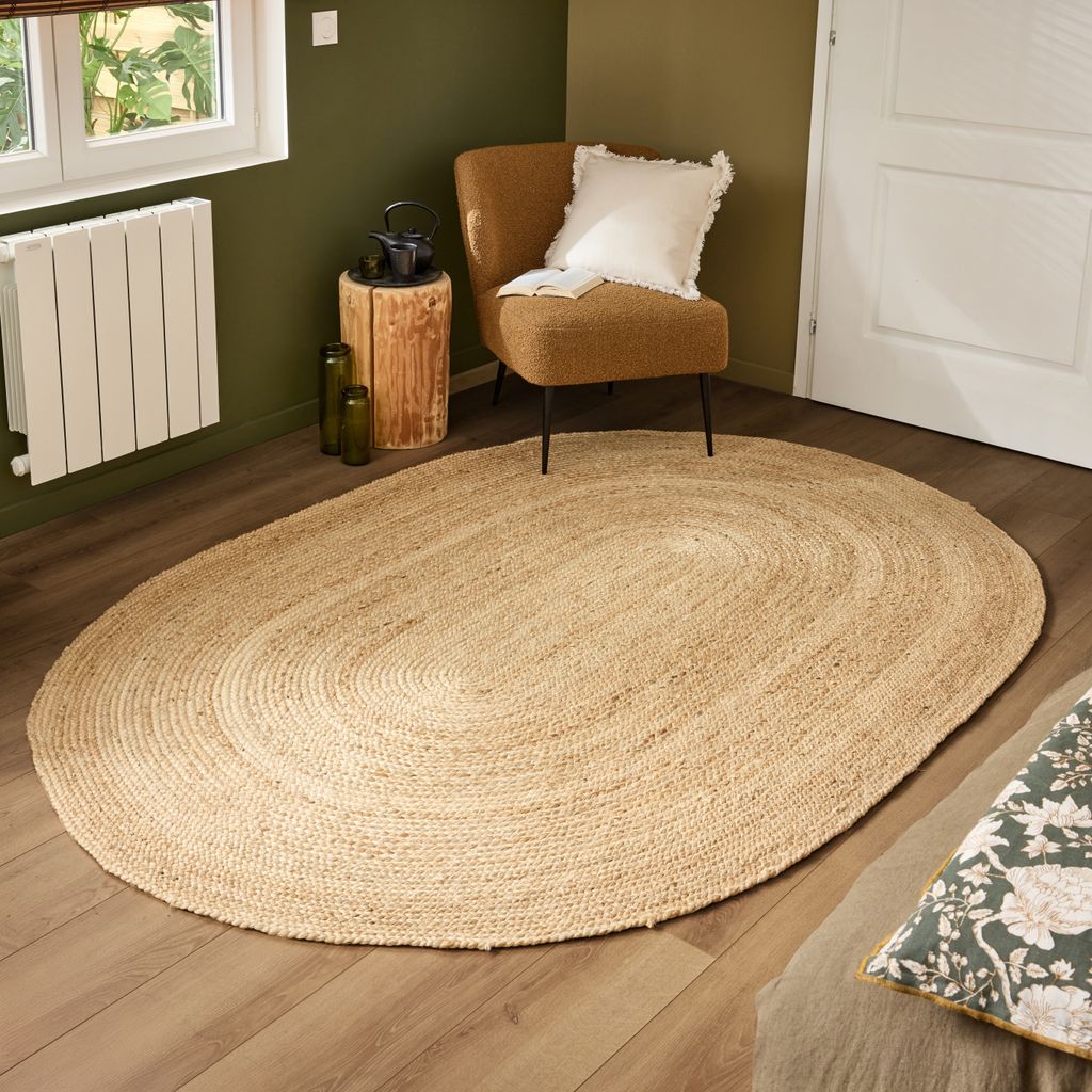Alfombra ovalada de fibra natural