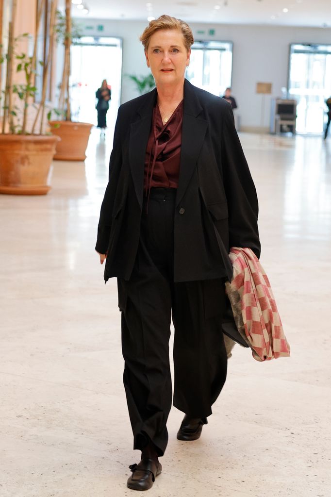 Francesca Thyssen este lunes en la pinacoteca madrileña, donde ha presentado la exposición 'Pedagogías de Guerra'